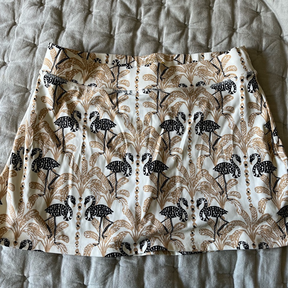 Lilly Pulitzer luxletic Flamingo Print Skirt - Cream and Black